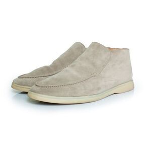 Aurelien, Classic grey beige suede city loafers